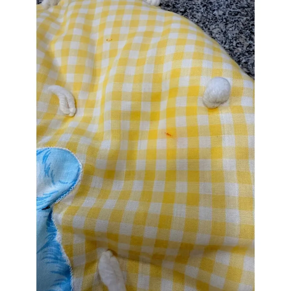 Vintage 1980s Care Bears Crib Quilt - Sweet Nursery Blanket